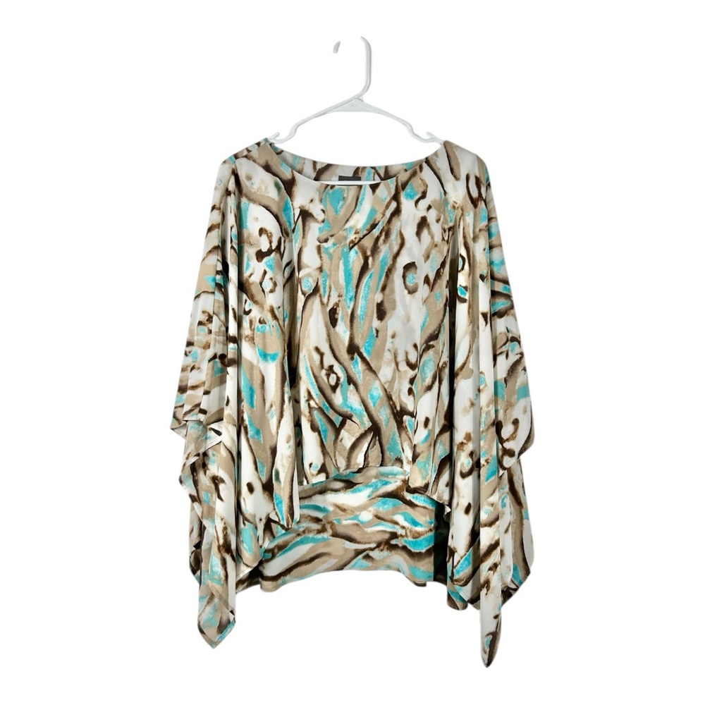 Chico’s Travelers Collection Abstract Crepe Poncho Tunic Top